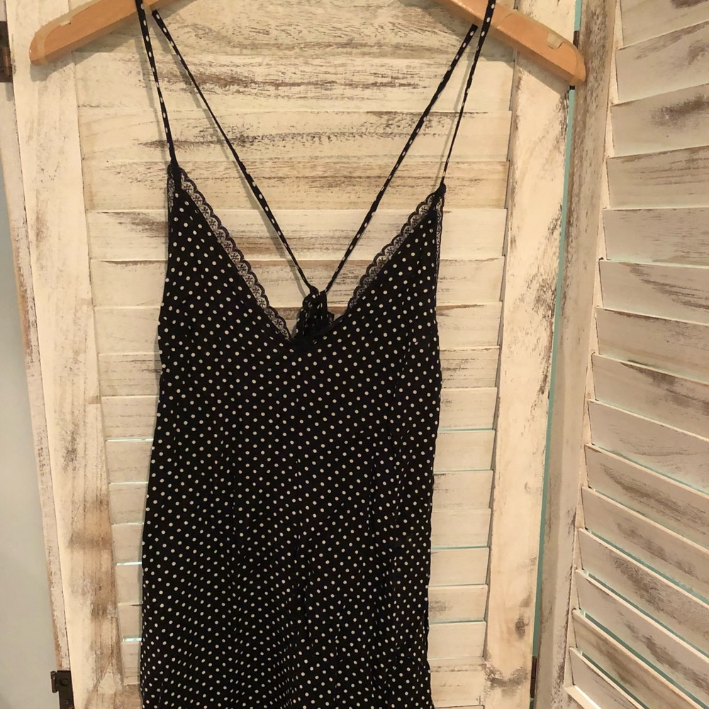 Urban outfitters mini black polka dot dress